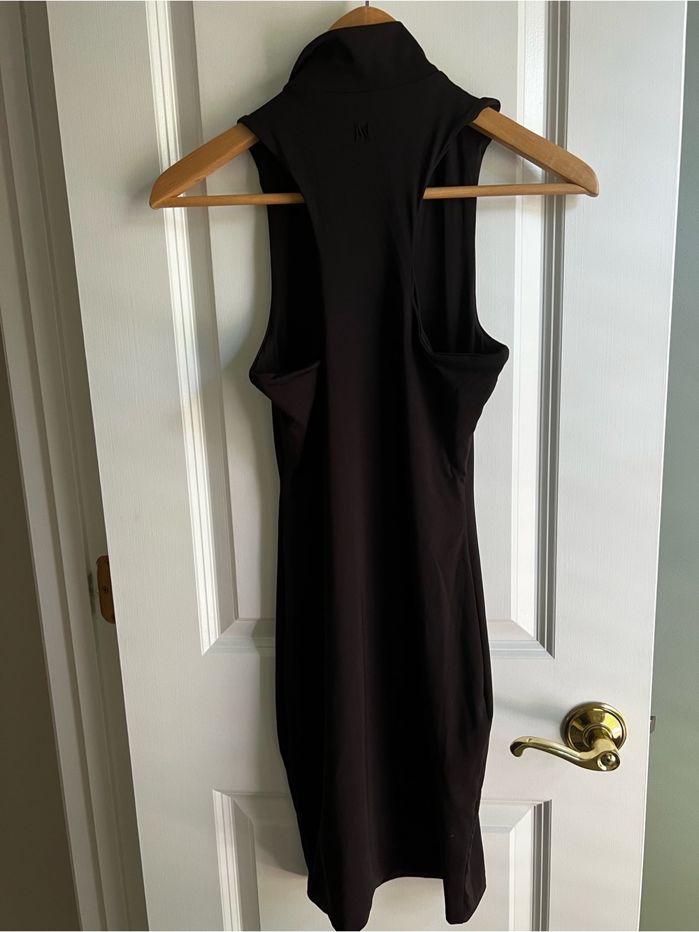 Meshki Fiona Black Sleeveless Zip Front Mini Dress - Picture 4 of 13